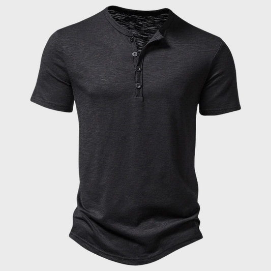 Gunnar | Casual Henley T-shirt med Knapper