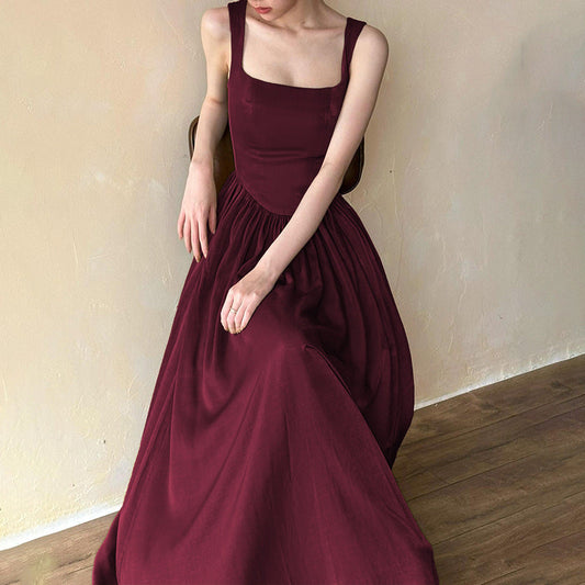 Celina | Kvinders Elegant Firkantet Hals Maxi Kjole