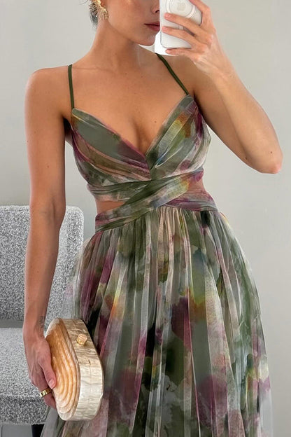 Charlotte | Dame Forårs Elegant Blomstret Maxi Kjole