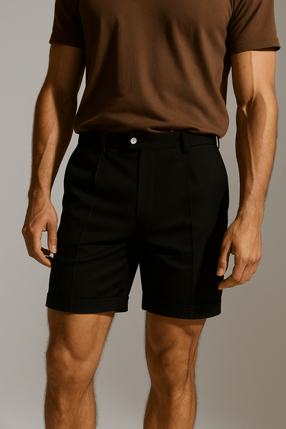 Leon | Klassiske Herreshorts Med Læg Og Lommer
