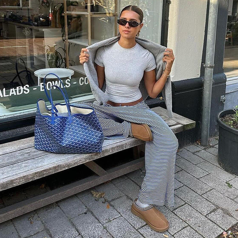 Alma | Dame Forårs Stribet Løs Bukser