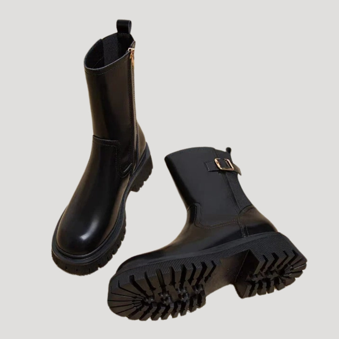 Inger | Dame Forårs Chunky Støvler i Læg-højde