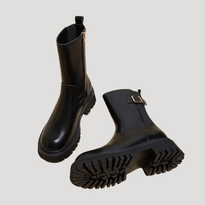 Inger | Dame Forårs Chunky Støvler i Læg-højde