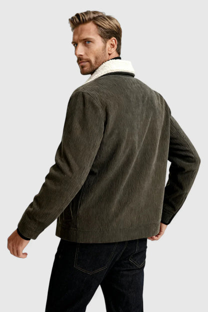 Viktor | Eksklusiv Fløjlsjakke Med Sherpa Krave