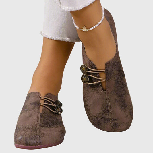 Dagmar | Kvinders Forårs Casual Slip-On Flade Sko med Knap