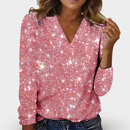 Victoria | V-hals Diamant Bluse