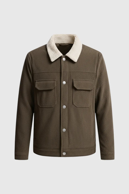 Viktor | Eksklusiv Fløjlsjakke Med Sherpa Krave