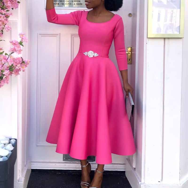 Monika | Elegant Kvinders A-formet Kjole til Fester