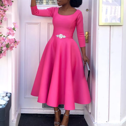 Monika | Elegant Kvinders A-formet Kjole til Fester