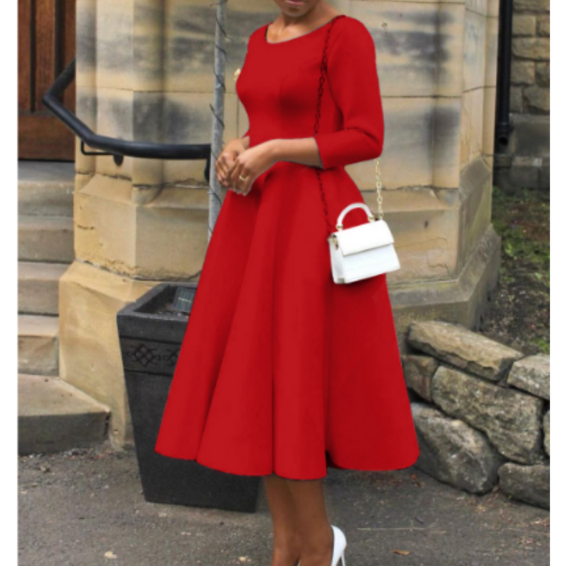 Monika | Elegant Kvinders A-formet Kjole til Fester