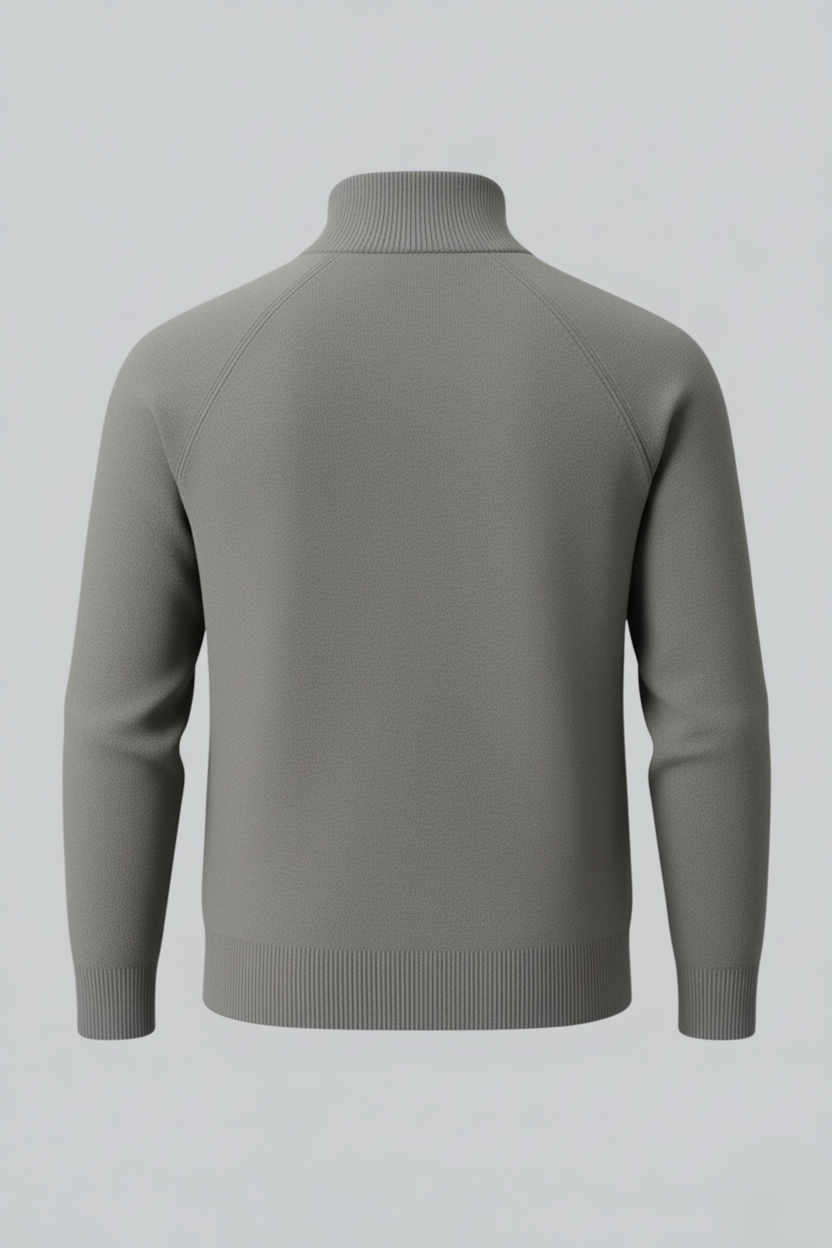 Frederik | Stilfuld Half-Zip Striktrøje Med Ståkrave