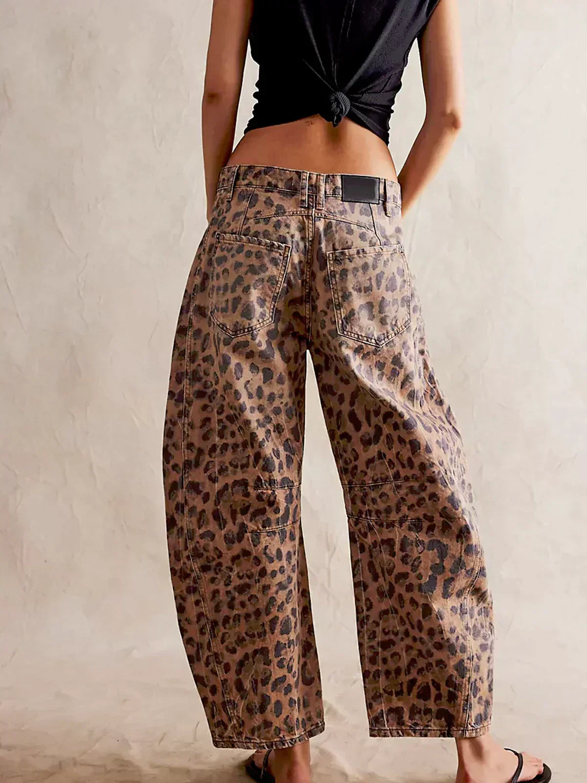 Leonie | Kvinde Tør Leopard Løs Pasform Jeans