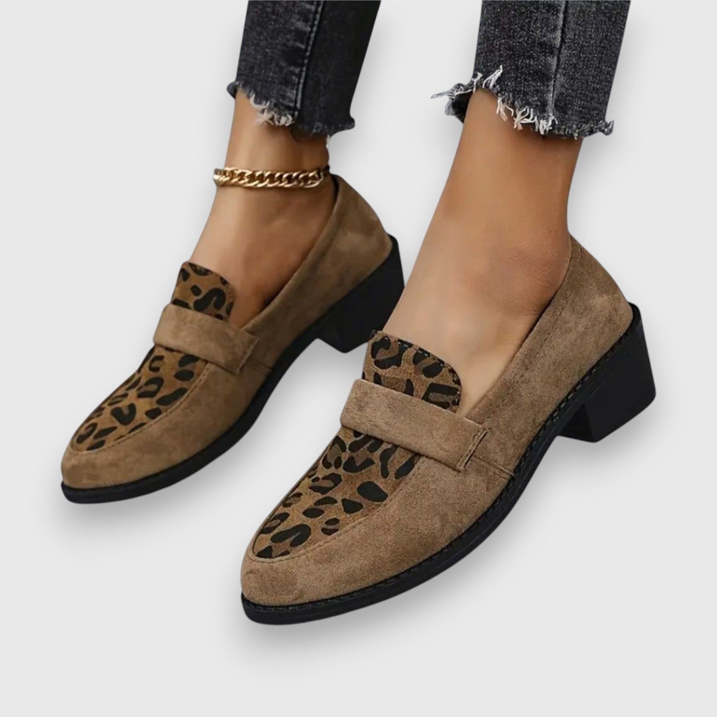 Caroline | Kvinders Forårs Loafers med Leopardmønster