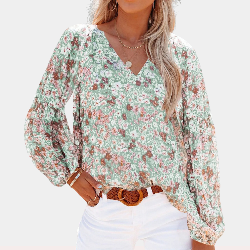 Susie | Stilfuld og afslappet blomstret bluse