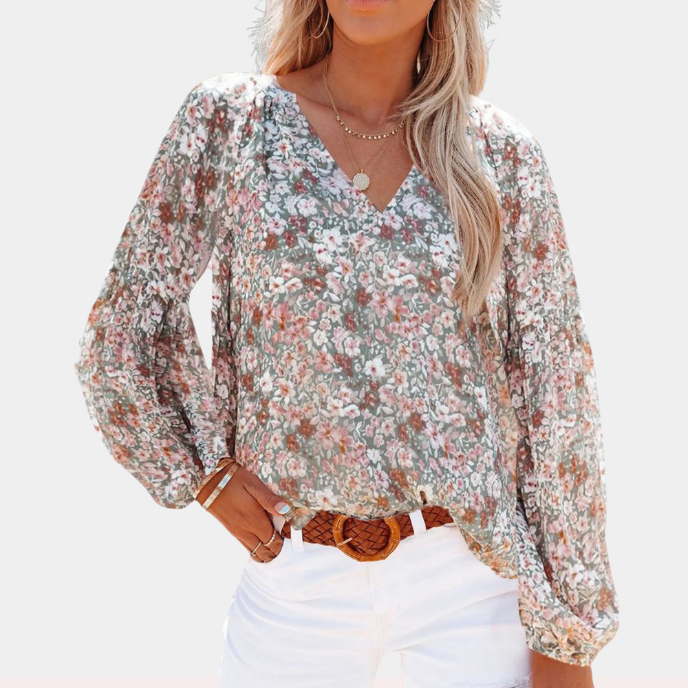 Susie | Stilfuld og afslappet blomstret bluse