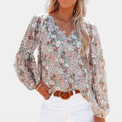 Susie | Stilfuld og afslappet blomstret bluse