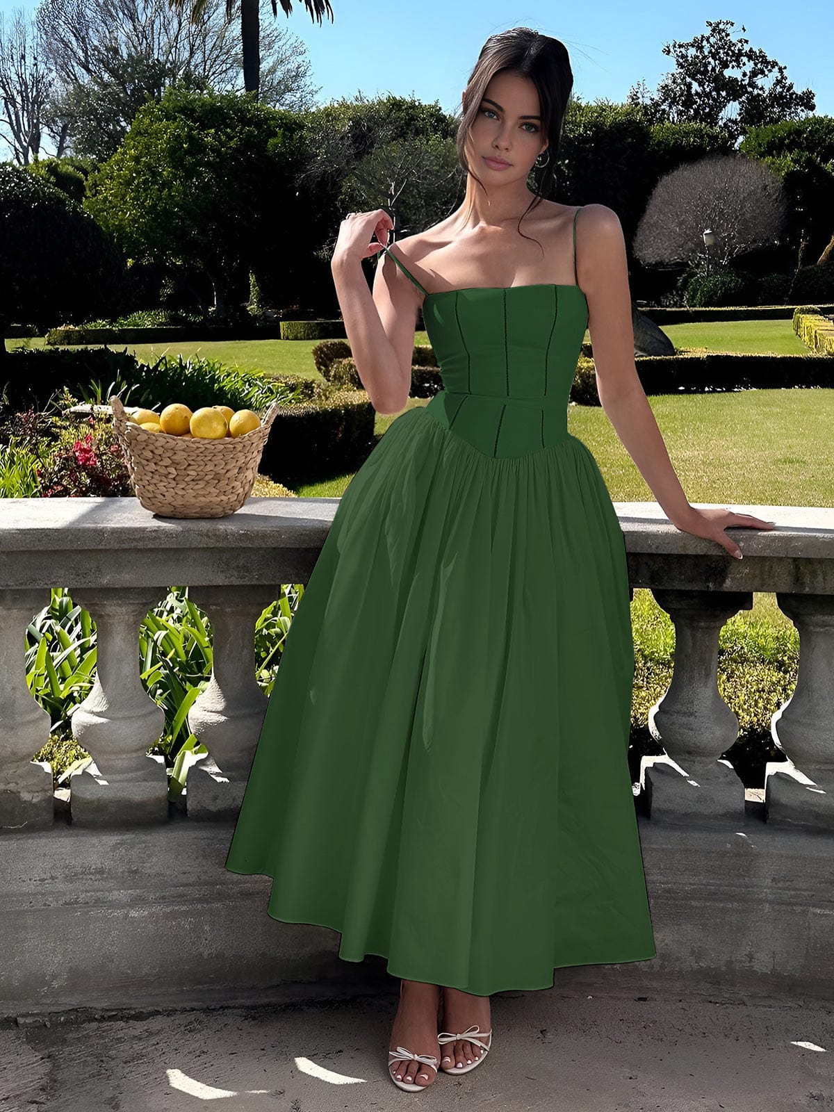 Gisela | Kvinders Bryllupsgæst Korset Midi Kjole