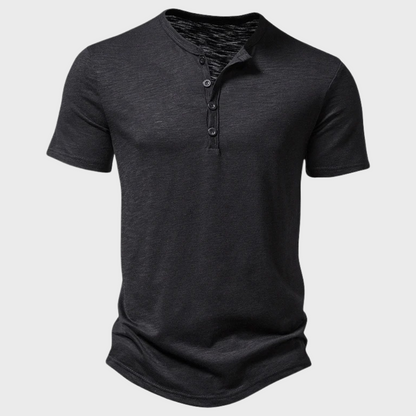 Gunnar | Casual Henley T-shirt med Knapper