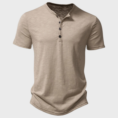 Gunnar | Casual Henley T-shirt med Knapper