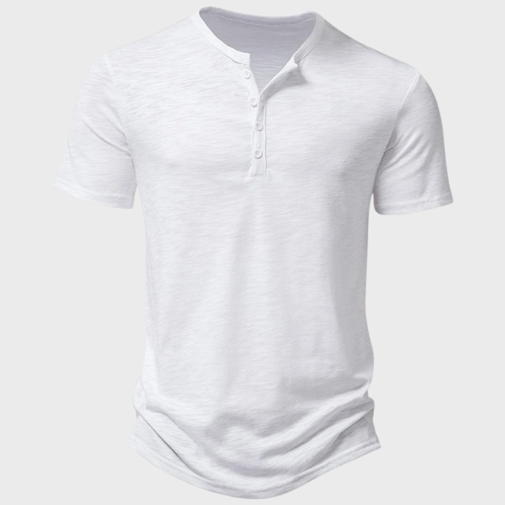 Gunnar | Casual Henley T-shirt med Knapper
