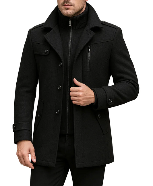 August | Eksklusiv Dobbelt Krave Herre Uldfrakke