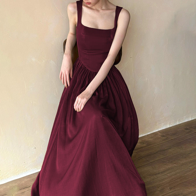 Celina | Kvinders Elegant Firkantet Hals Maxi Kjole