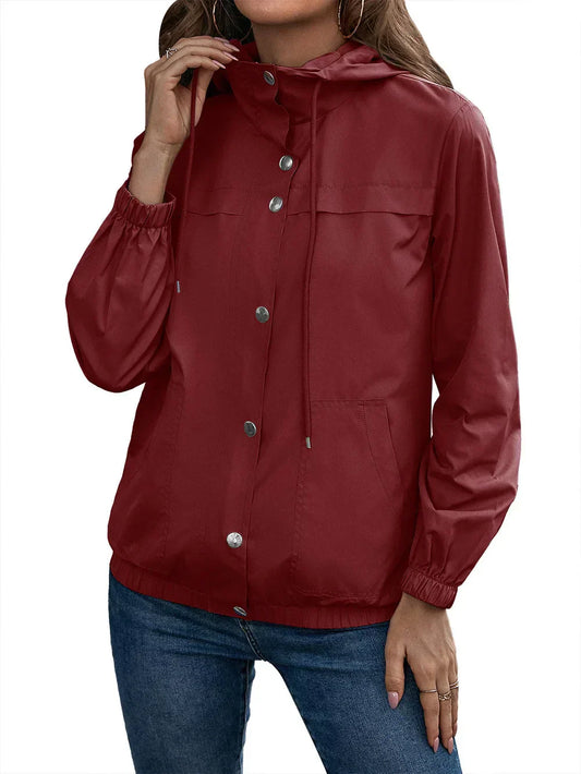 Malene | Kvinders Casual Frakke med Hætte og Knapper