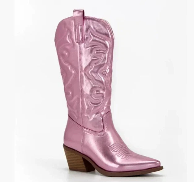 Katja | Dame Læder Knæhøje Støvler med Hæle