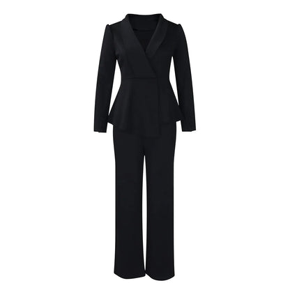 Ragna | Elegant Formelt Sæt med Skræddersyet Lang Blazer til Dame