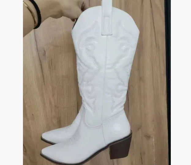 Katja | Dame Læder Knæhøje Støvler med Hæle