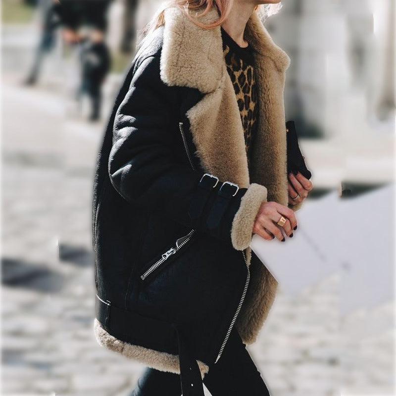 Hanne | Stilfuld Shearling Aviator Jakke