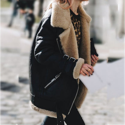 Hanne | Stilfuld Shearling Aviator Jakke