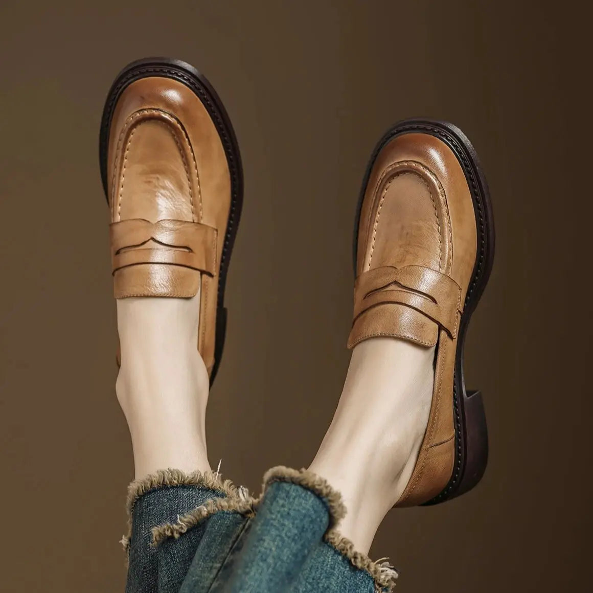 Wilma | Klassiske Dame Læder T-rem Sko