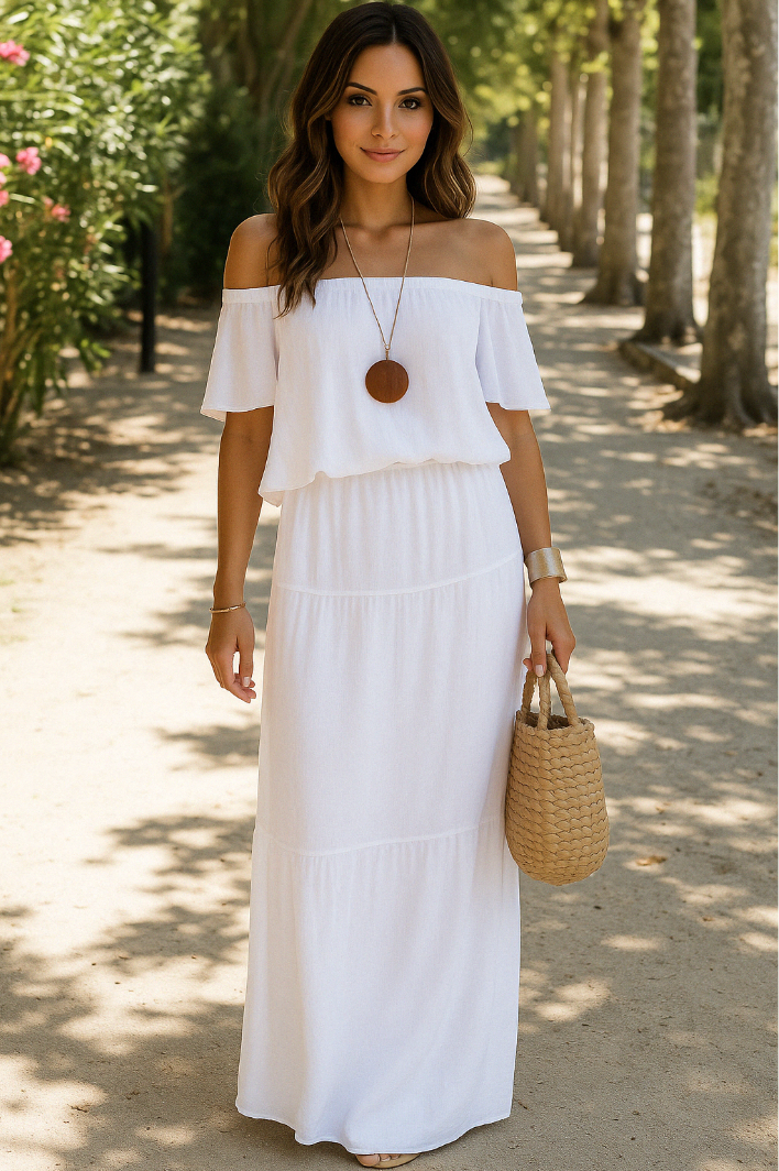 Alina | Stilfuld Off-Shoulder Sommerkjole