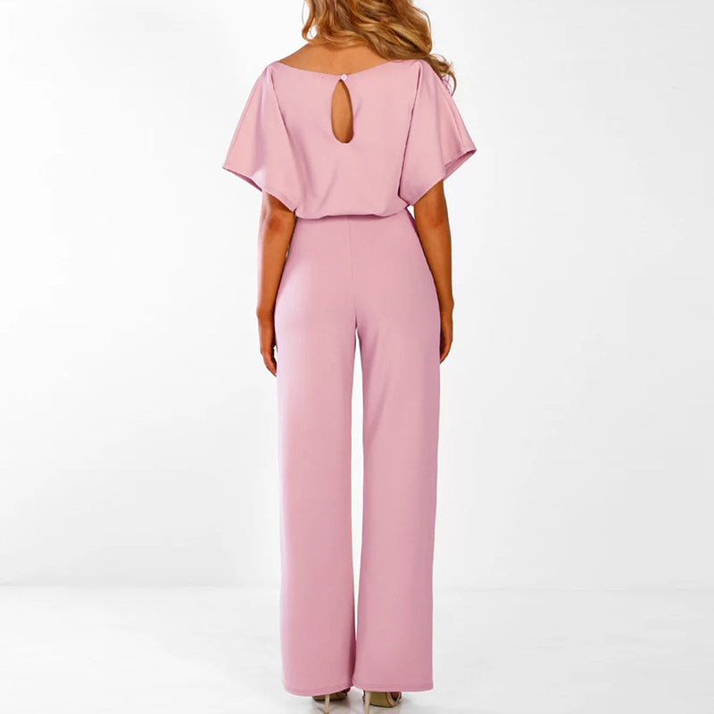 Clarissa | Elegant Bæltebelagt Dame Jumpsuit