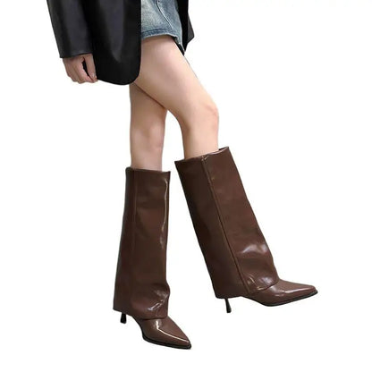 Blanka | Dame Læder Lårhøje Støvler med Spænde