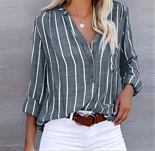 Olga | Stilfuld og Casual Stribet Bluse
