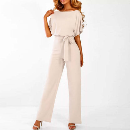 Clarissa | Elegant Bæltebelagt Dame Jumpsuit