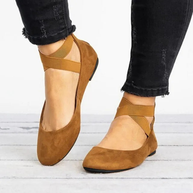 Grethe | Dame Komfortable Ballerinaer med Ankelrem