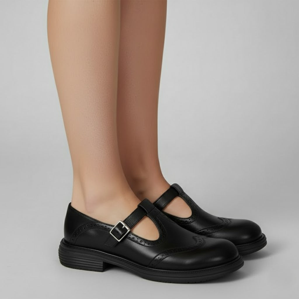 Jeanette | Chikke klassiske støvler i vintage Mary Jane-stil med spænde