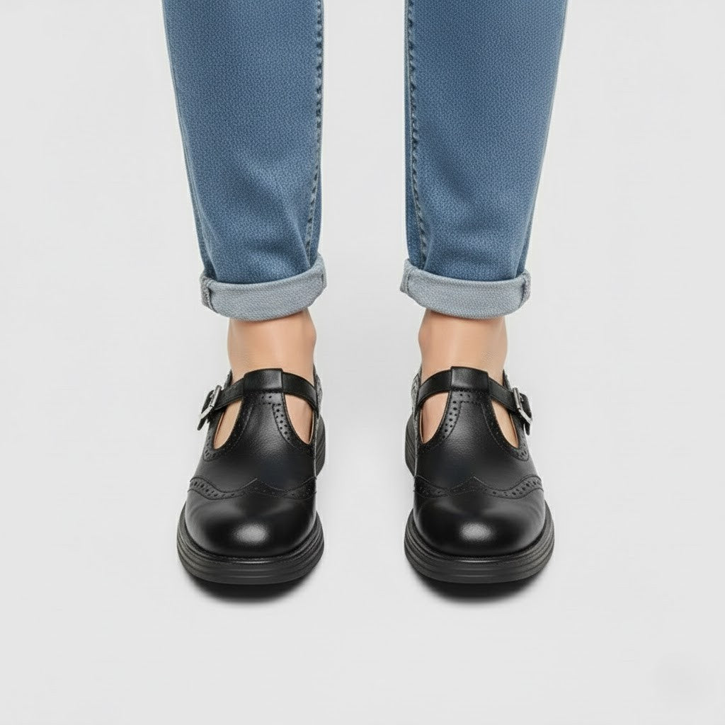 Jeanette | Chikke klassiske støvler i vintage Mary Jane-stil med spænde