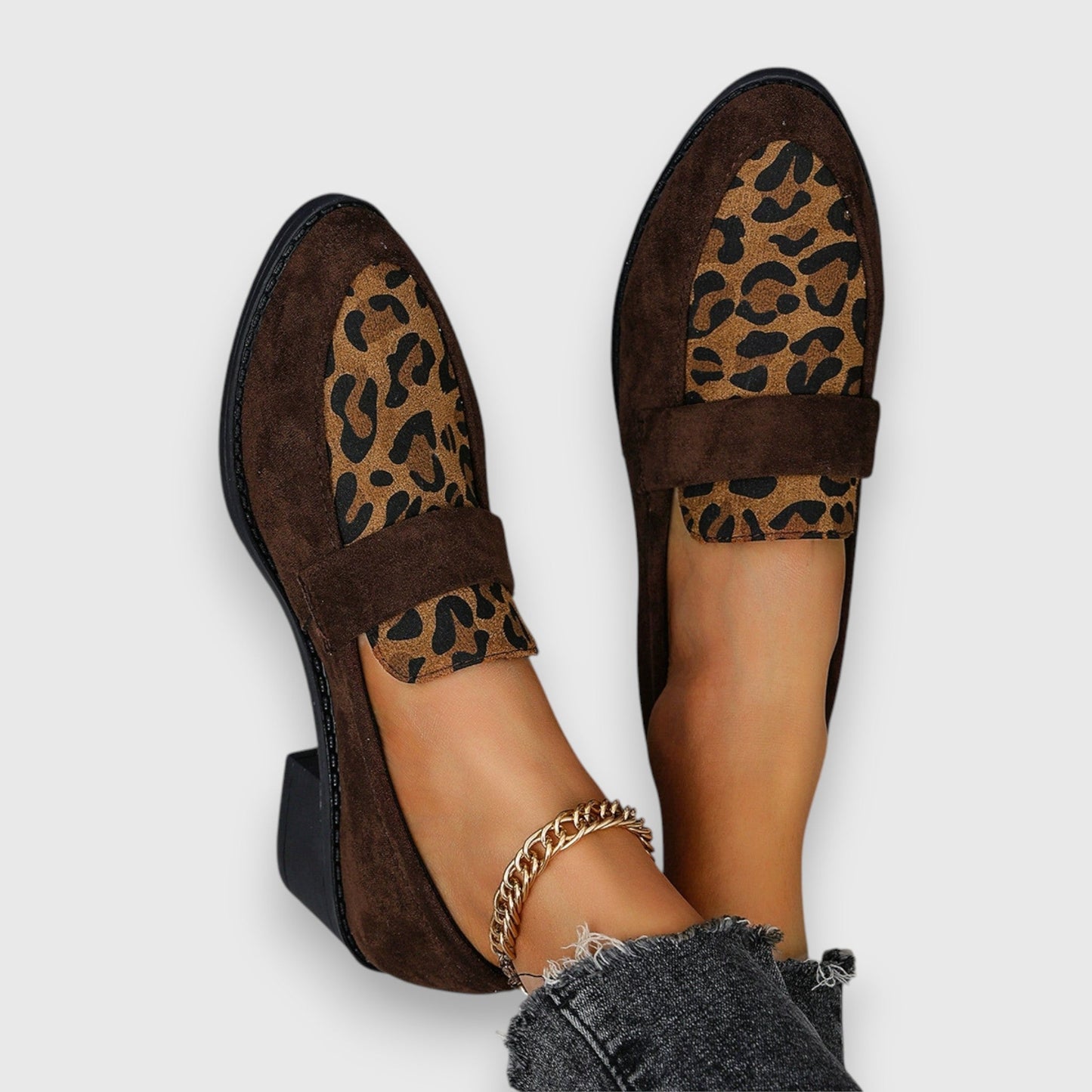 Caroline | Kvinders Forårs Loafers med Leopardmønster