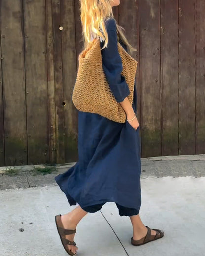 Kristiane | Kvinde Afslappet Pasform Linned To-Delt Sæt