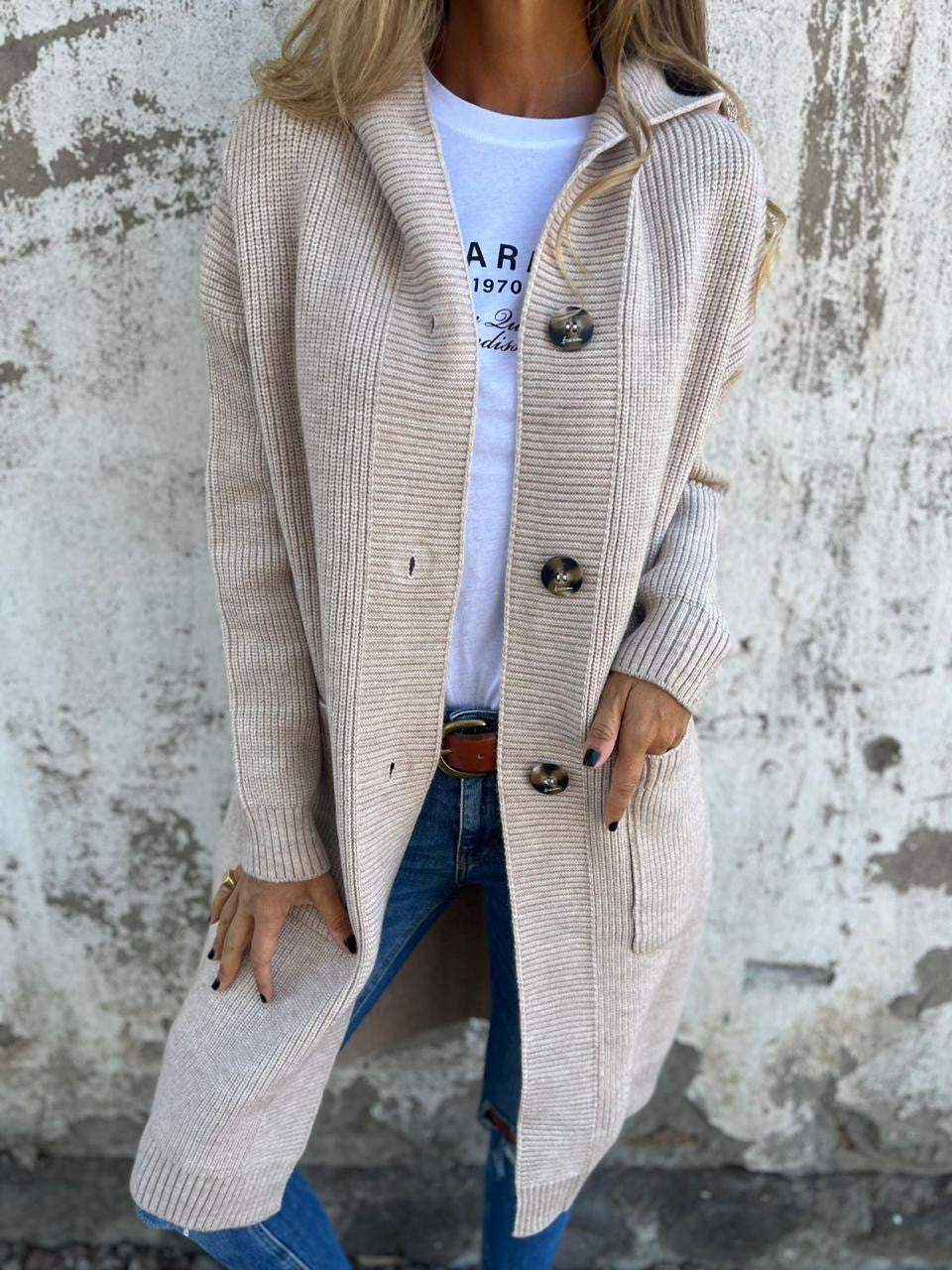Caroline | Elegant Lang Strikket Cardigan I 65% RABAT!