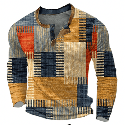 Norbert | Herre Vinter Patchwork Strik Henley Top
