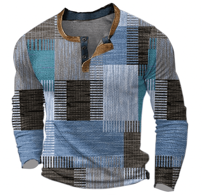 Norbert | Herre Vinter Patchwork Strik Henley Top