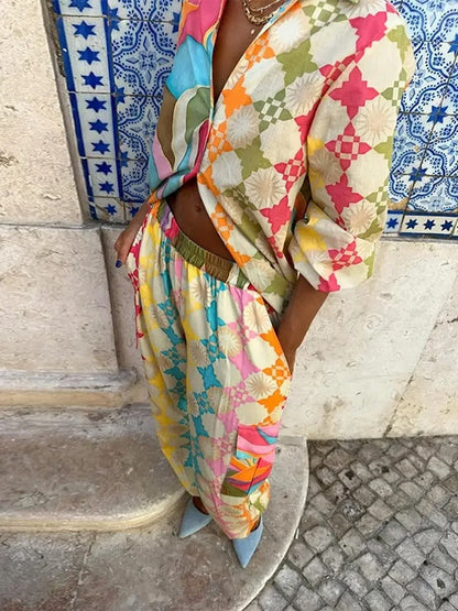 Alina | Dame Vinter Farverigt Todelt Fritidssæt