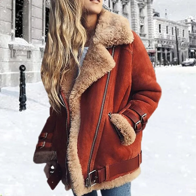 Hanne | Stilfuld Shearling Aviator Jakke