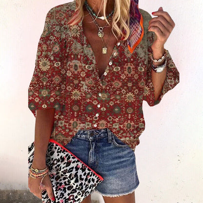 Hilda | Elegant Og Stilfuld Blomstret Bluse