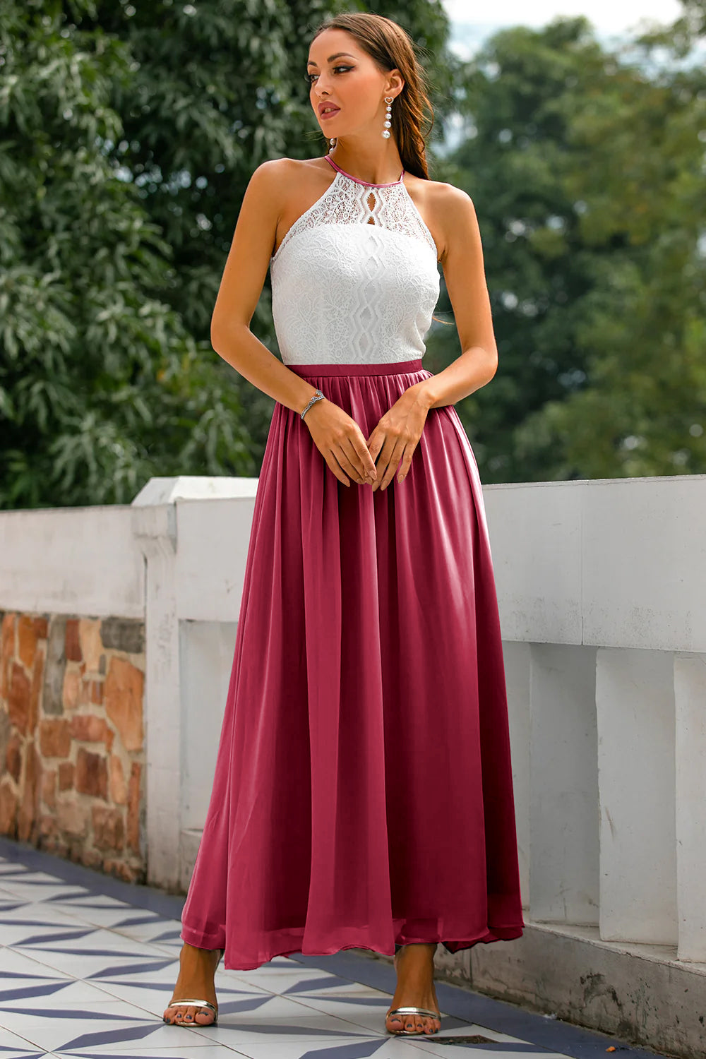 Isolde | Kvinders Bryllupsgæst Halter Maxi Kjole